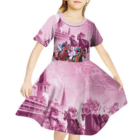 Personalized Kentucky Horse Race Kid Short Sleeve Dress Pink Out Party