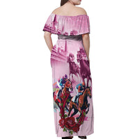 Personalized Kentucky Horse Race Off Shoulder Maxi Dress Pink Out Party