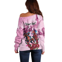 Personalized Kentucky Horse Race Off Shoulder Sweater Pink Out Party