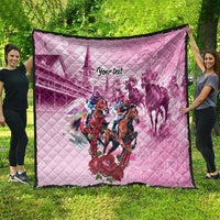Personalized Kentucky Horse Race Quilt Pink Out Party