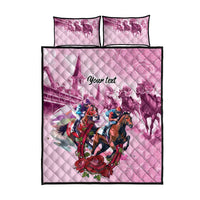 Personalized Kentucky Horse Race Quilt Bed Set Pink Out Party