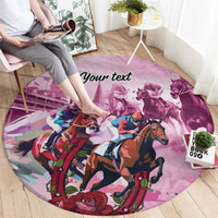 Personalized Kentucky Horse Race Round Carpet Pink Out Party