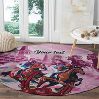 Personalized Kentucky Horse Race Round Carpet Pink Out Party