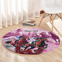 Personalized Kentucky Horse Race Round Carpet Pink Out Party