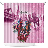 Personalized Kentucky Horse Race Shower Curtain Pink Out Party