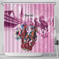 Personalized Kentucky Horse Race Shower Curtain Pink Out Party
