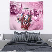 Personalized Kentucky Horse Race Tapestry Pink Out Party