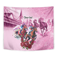 Personalized Kentucky Horse Race Tapestry Pink Out Party