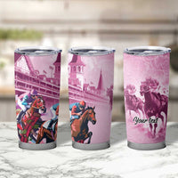Personalized Kentucky Horse Race Tumbler Cup Pink Out Party