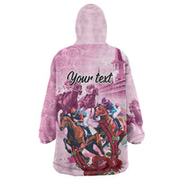 Personalized Kentucky Horse Race Wearable Blanket Hoodie Pink Out Party