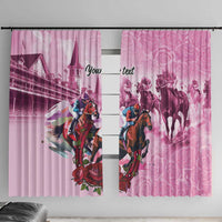 Personalized Kentucky Horse Race Window Curtain Pink Out Party