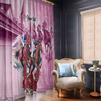 Personalized Kentucky Horse Race Window Curtain Pink Out Party