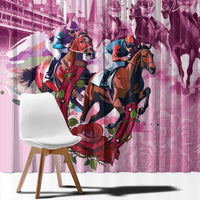 Personalized Kentucky Horse Race Window Curtain Pink Out Party