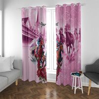 Personalized Kentucky Horse Race Window Curtain Pink Out Party