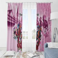 Personalized Kentucky Horse Race Window Curtain Pink Out Party