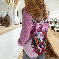 Personalized Kentucky Horse Race Women Casual Shirt Pink Out Party