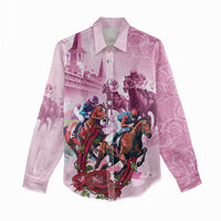 Personalized Kentucky Horse Race Women Casual Shirt Pink Out Party