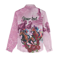 Personalized Kentucky Horse Race Women Casual Shirt Pink Out Party