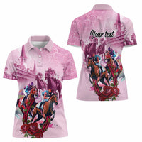 Personalized Kentucky Horse Race Women Polo Shirt Pink Out Party