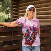 Personalized Kentucky Horse Race Women Polo Shirt Pink Out Party