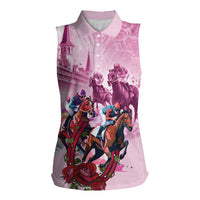 Personalized Kentucky Horse Race Women Sleeveless Polo Shirt Pink Out Party
