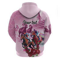 Personalized Kentucky Horse Race Zip Hoodie Pink Out Party