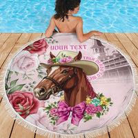 Personalized Kentucky Horse Race Beach Blanket Talk Derby To Me Derby Horse