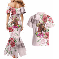 Personalized Kentucky Horse Race Couples Matching Mermaid Dress and Hawaiian Shirt Talk Derby To Me Derby Horse