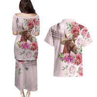 Personalized Kentucky Horse Race Couples Matching Puletasi and Hawaiian Shirt Talk Derby To Me Derby Horse