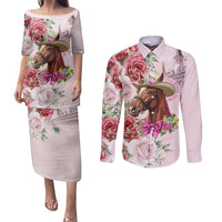 Personalized Kentucky Horse Race Couples Matching Puletasi and Long Sleeve Button Shirt Talk Derby To Me Derby Horse