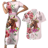 Personalized Kentucky Horse Race Couples Matching Short Sleeve Bodycon Dress and Hawaiian Shirt Talk Derby To Me Derby Horse