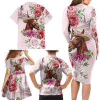 Personalized Kentucky Horse Race Family Matching Long Sleeve Bodycon Dress and Hawaiian Shirt Talk Derby To Me Derby Horse