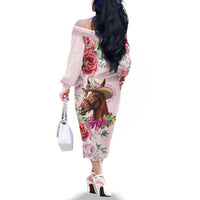 Personalized Kentucky Horse Race Family Matching Off The Shoulder Long Sleeve Dress and Hawaiian Shirt Talk Derby To Me Derby Horse