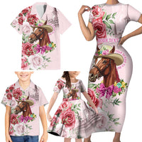 Personalized Kentucky Horse Race Family Matching Short Sleeve Bodycon Dress and Hawaiian Shirt Talk Derby To Me Derby Horse