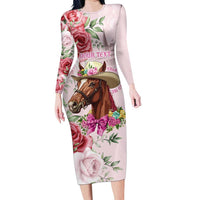 Personalized Kentucky Horse Race Long Sleeve Bodycon Dress Talk Derby To Me Derby Horse