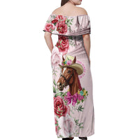 Personalized Kentucky Horse Race Off Shoulder Maxi Dress Talk Derby To Me Derby Horse