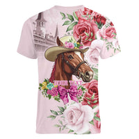 Personalized Kentucky Horse Race Women V-Neck T-Shirt Talk Derby To Me Derby Horse
