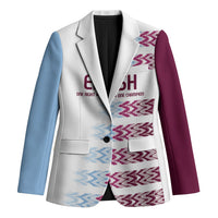 English European Football Blazer Sublimation Blue Maroon Stripes Effect