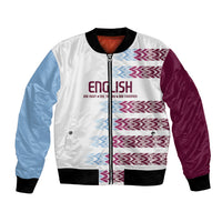 English European Football Bomber Jacket Sublimation Blue Maroon Stripes Effect