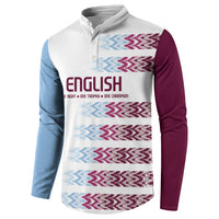 English European Football Button Sweatshirt Sublimation Blue Maroon Stripes Effect