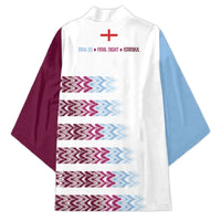 English European Football Kimono Sublimation Blue Maroon Stripes Effect