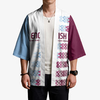 English European Football Kimono Sublimation Blue Maroon Stripes Effect