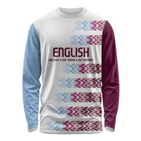 English European Football Long Sleeve Shirt Sublimation Blue Maroon Stripes Effect