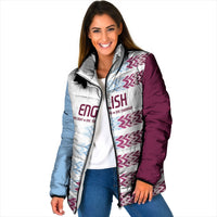 English European Football Padded Jacket Sublimation Blue Maroon Stripes Effect