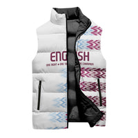 English European Football Sleeveless Puffer Jacket Sublimation Blue Maroon Stripes Effect