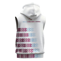 English European Football Sleeveless Zip Hoodie Sublimation Blue Maroon Stripes Effect