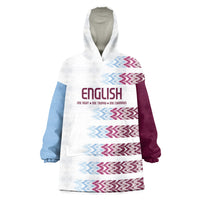 English European Football Wearable Blanket Hoodie Sublimation Blue Maroon Stripes Effect