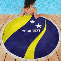 Felis dia di Bandera Curacao Personalized Beach Blanket Curacao Flag Style - Wonder Print Shop