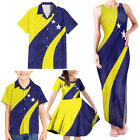 Felis dia di Bandera Curacao Personalized Family Matching Tank Maxi Dress and Hawaiian Shirt Curacao Flag Style - Wonder Print Shop