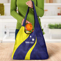 Felis dia di Bandera Curacao Personalized Grocery Bag Curacao Flag Style - Wonder Print Shop